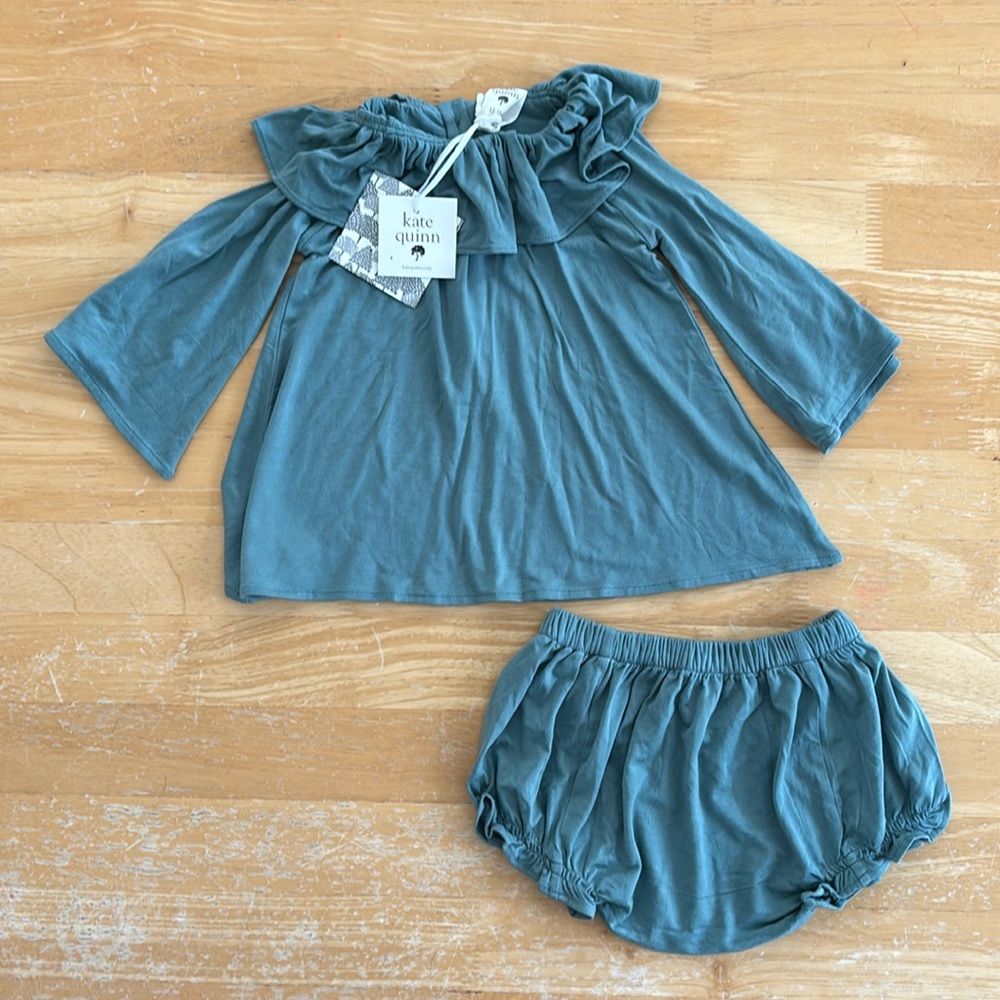 Kate Quinn two-piece ruffle outfit